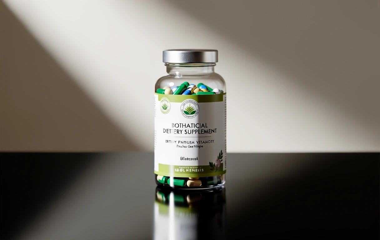 Premium men's vitamin complex bottle